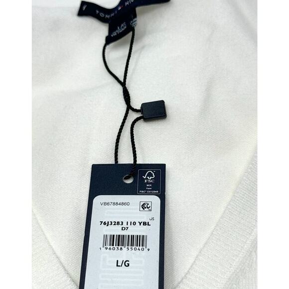 Tommy Hilfiger Women's Regular Fit, V-Neck Sweater,  MilkyWay, Size L - Picture 6 of 6